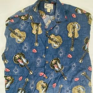 Guitar Bluewater Wear Blue Aloha shirt - XL